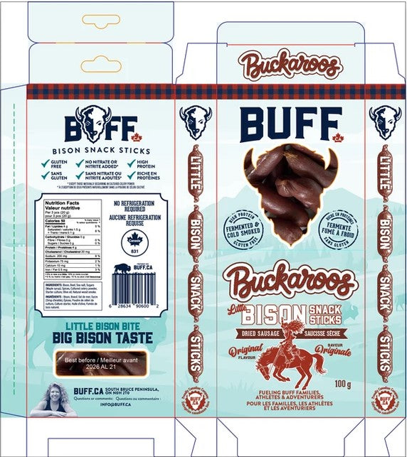 Original Buckaroos Bison Snack Sticks