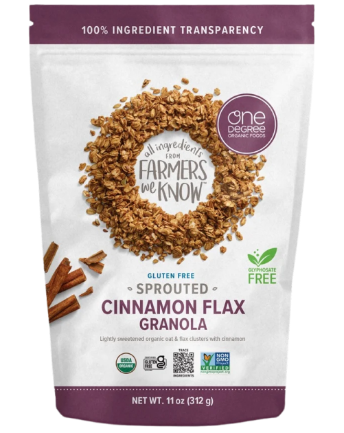 One Degree Sprouted Oat Cinnamon Flax Granola