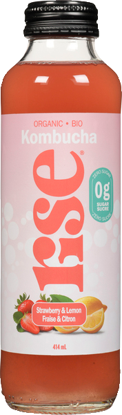 Organic Strawberry & Lemon Low-Sugar Kombucha