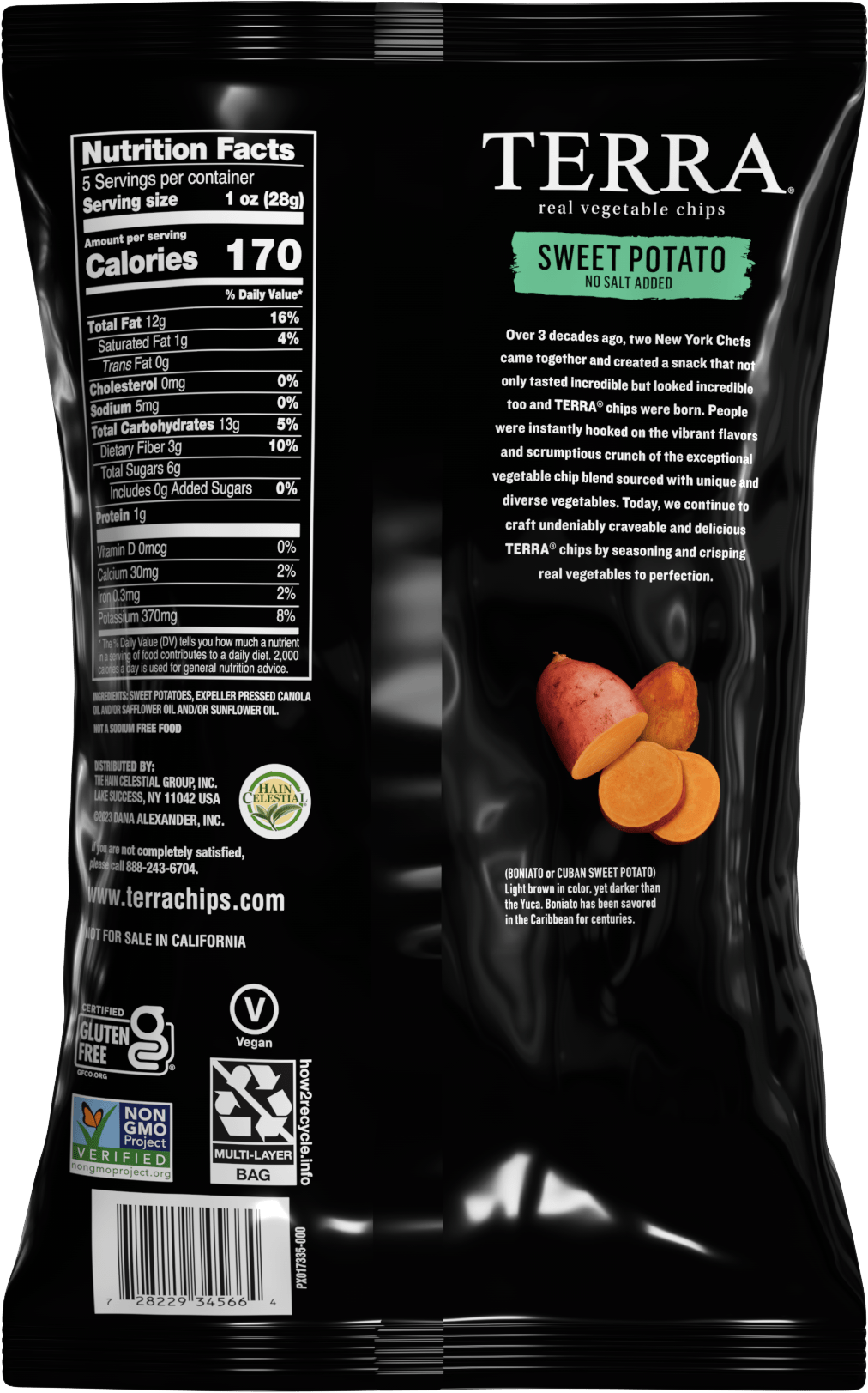Terra No Salt Added Sweet Potato Vegetable Chips