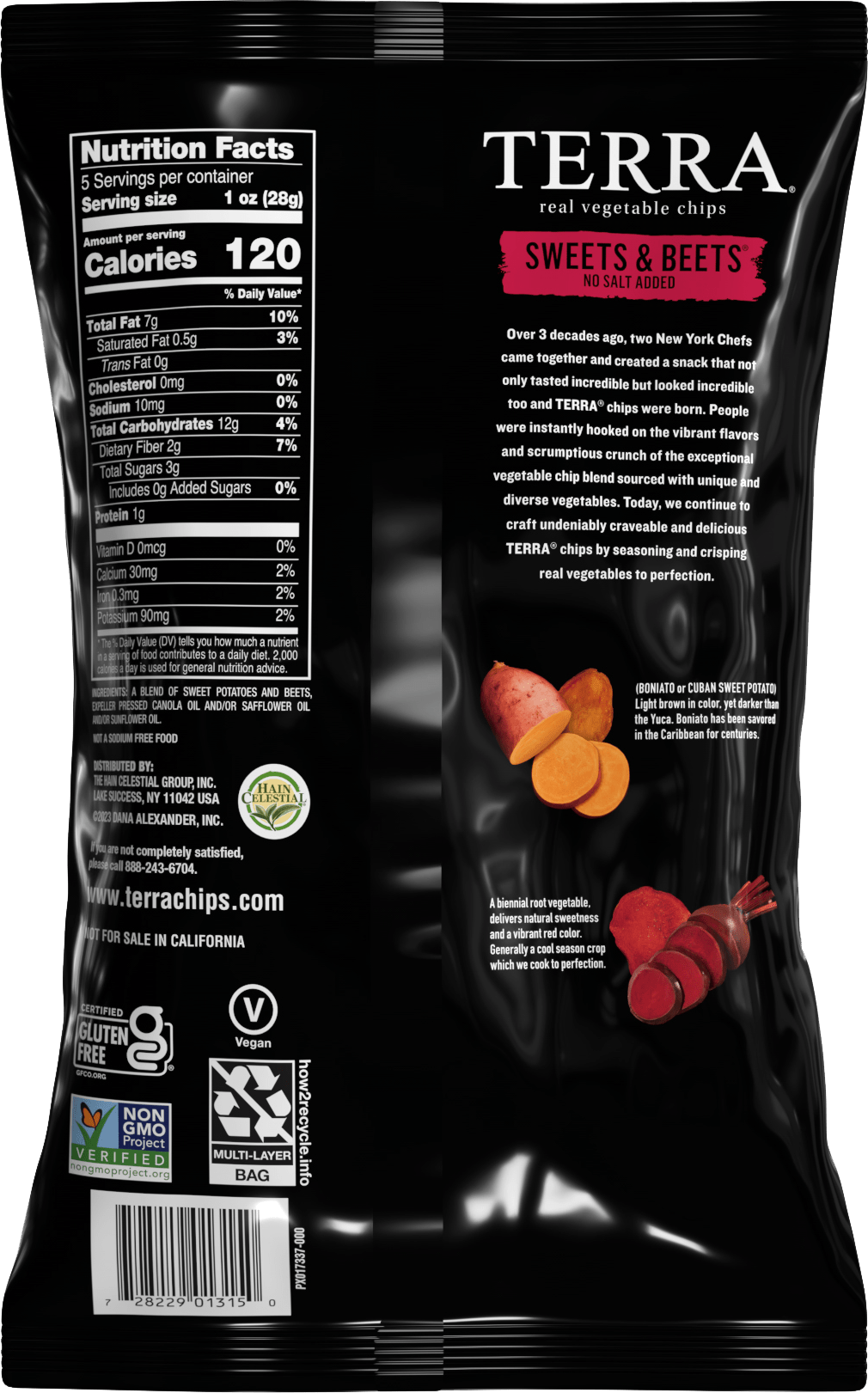 Terra No Salt Added Sweets & Beets Vegetable Chips