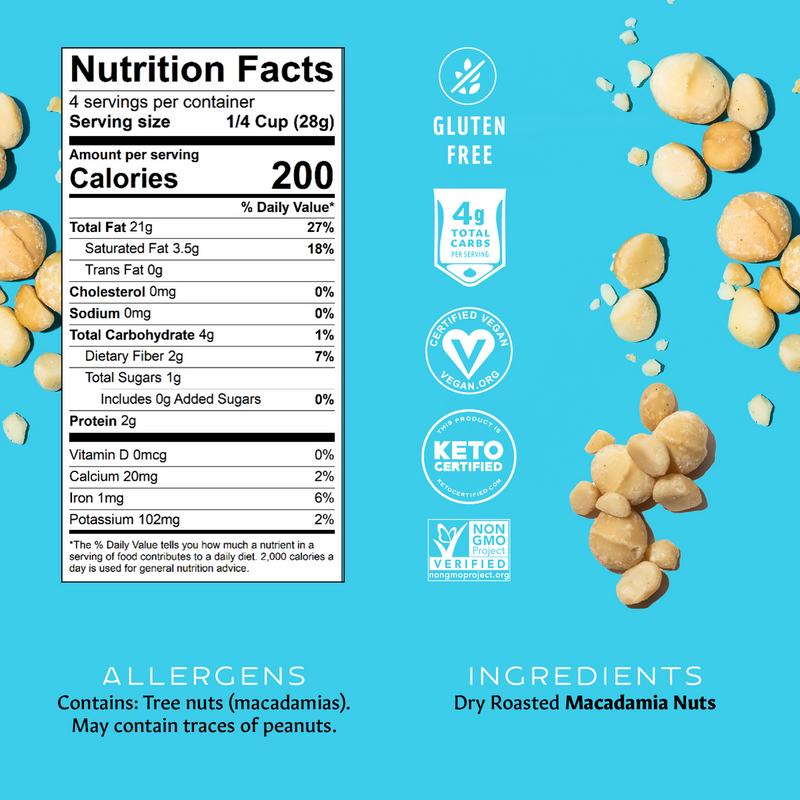 Unsalted Dry Roasted Macadamia Nuts