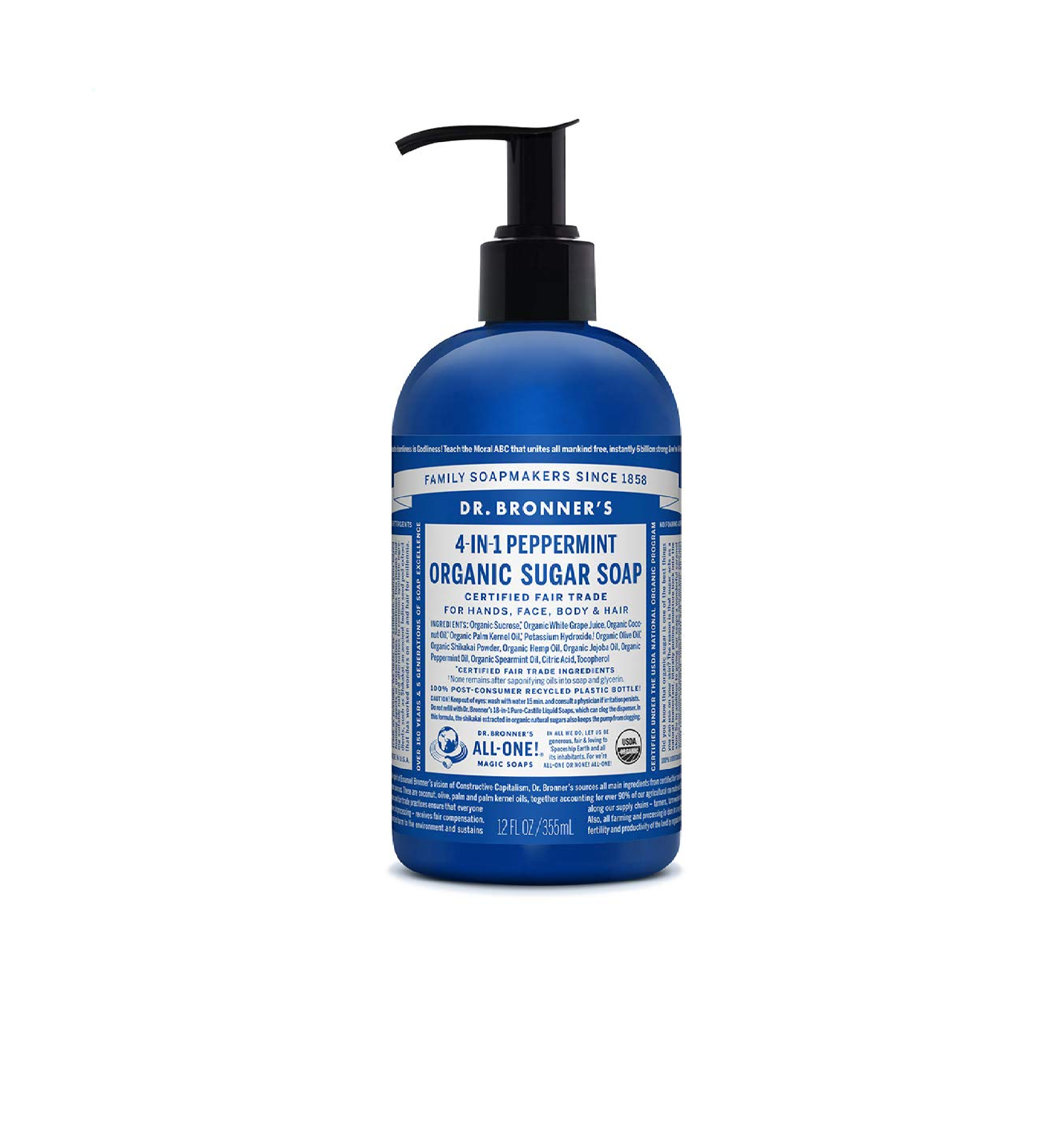 Organic Sugar Peppermint Pump Soap