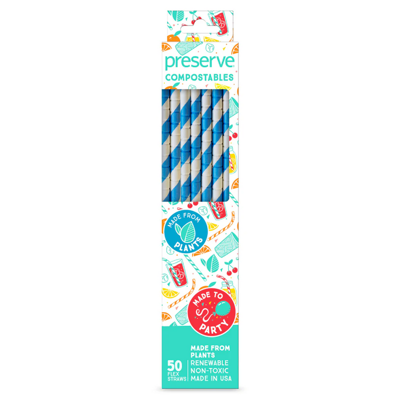 Compostable Straws Blue