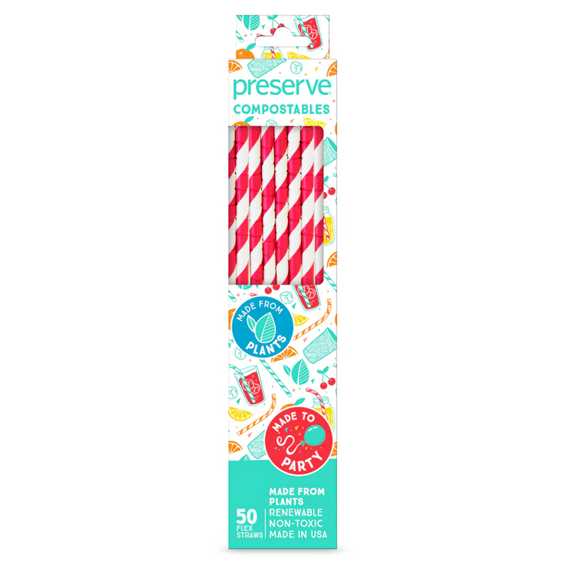 Compostable Red Straws