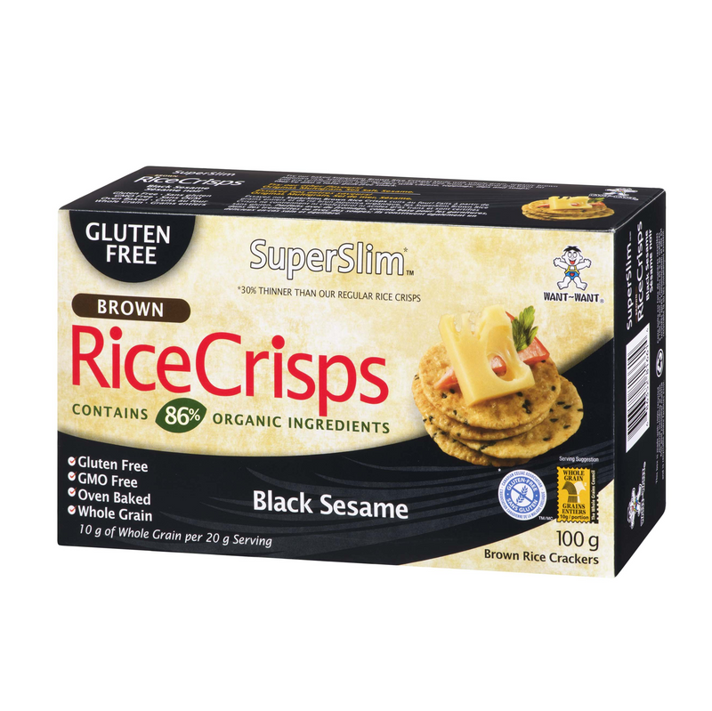 Gluten Free Black Sesame Brown Rice Crisps