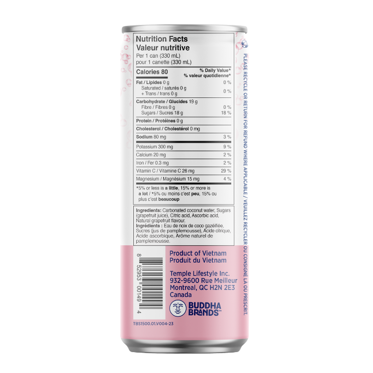 Thirsty Buddha Sparkling Coconut Water with Grapefruit