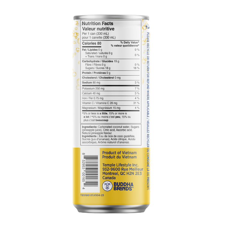 Thirsty Buddha Sparkling Coconut Water with Pineapple