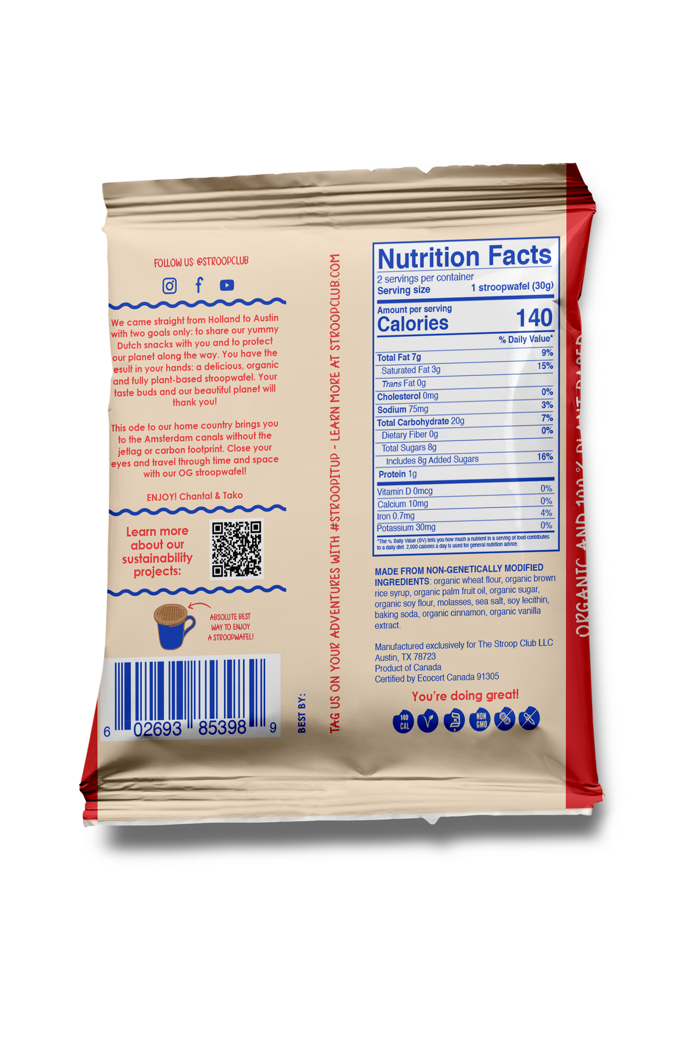 Organic Traditional Caramel Stroopwafels
