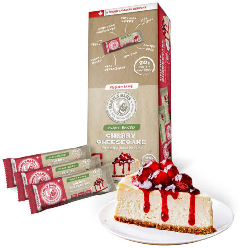 Daryl's Hi N-R-G Bars Vegan Gluten-Free Cherry Cheesecake Protein Bar Case