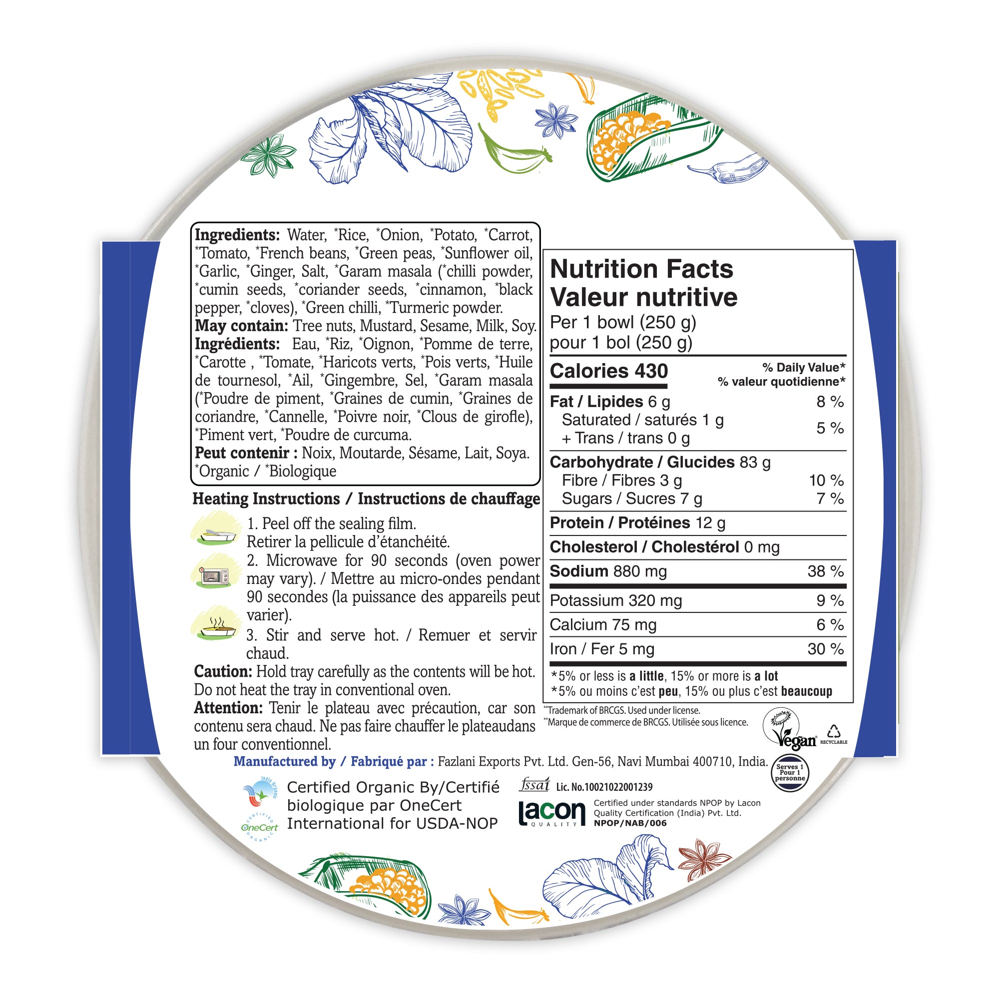 Food Earth Organic Vegetable Biryani
