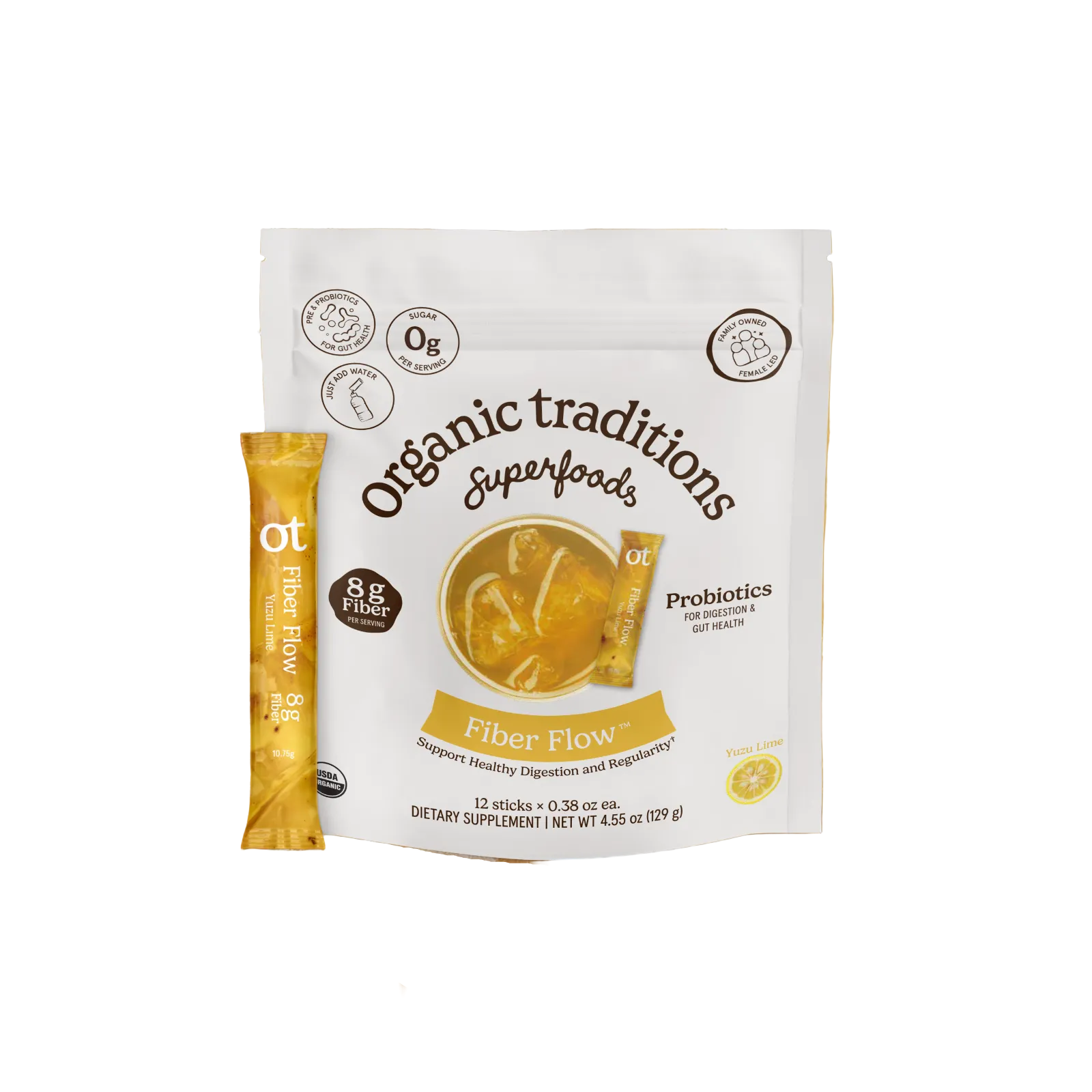 Organic Traditions Yuzu-lime Fiber Flow 12 Pack