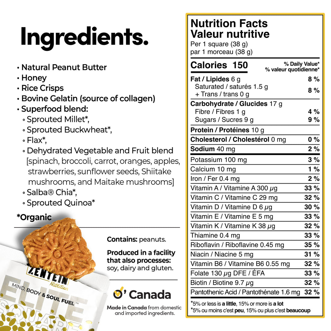 Zentein Nutrition Honey Peanut Crispy Elite Square