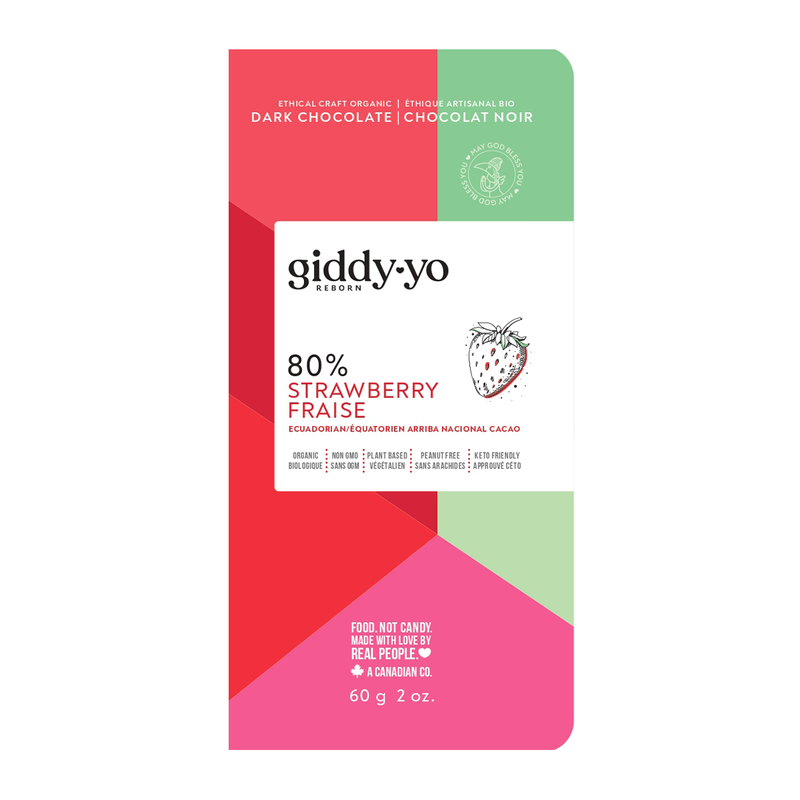 Organic 80% Strawberry Dark Chocolate