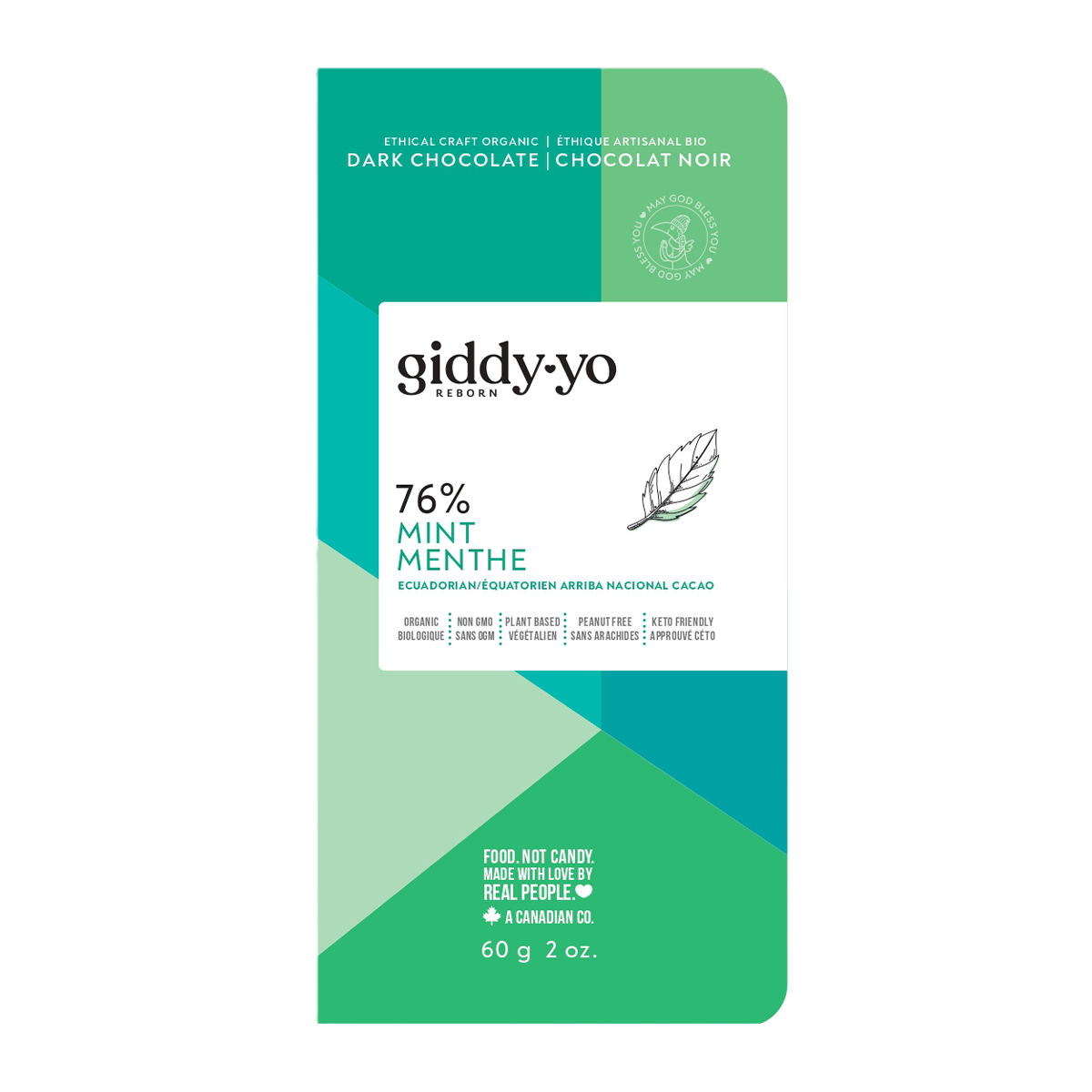 Organic Mint 76% Dark Chocolate