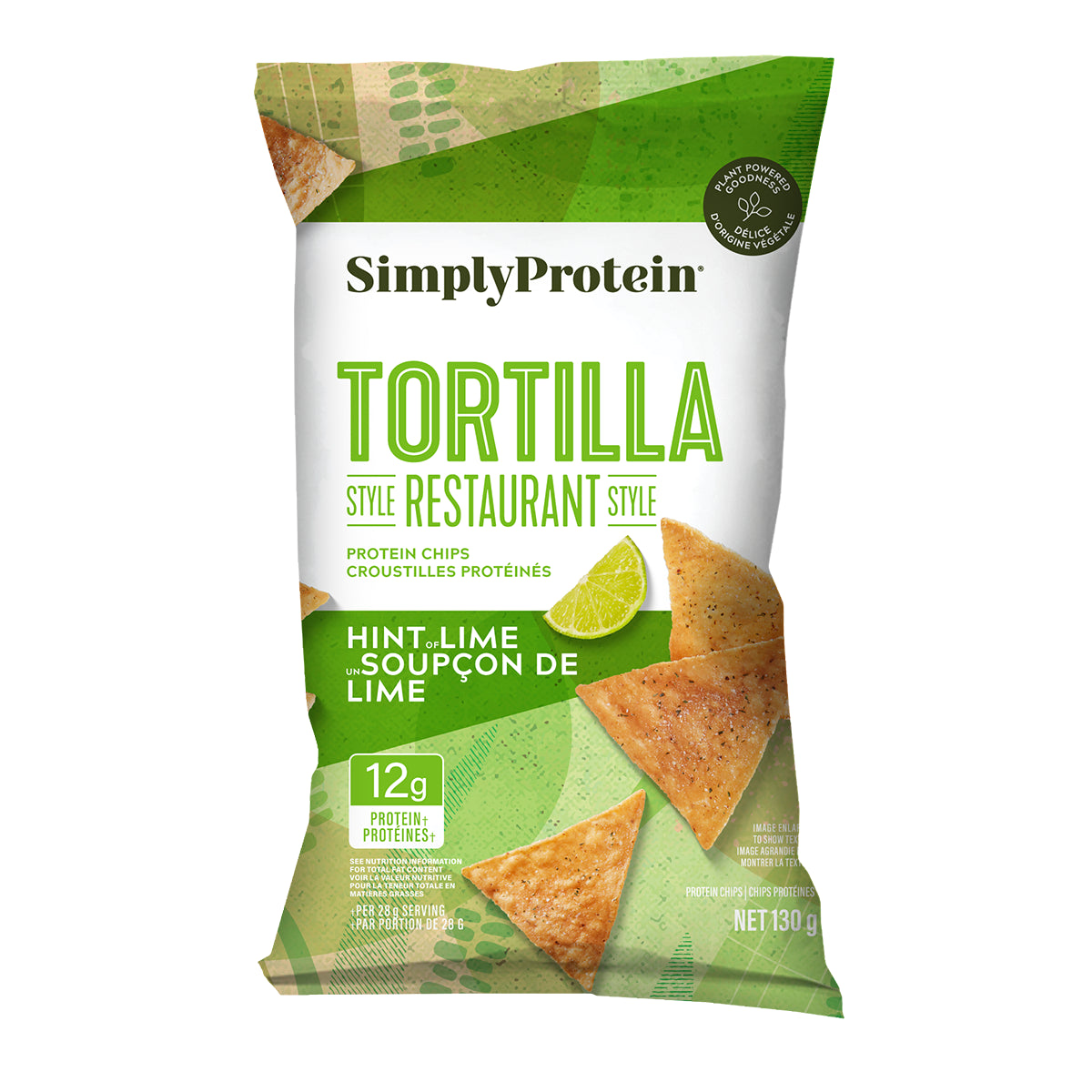 Gluten-Free Plant-Based Hint of Lime Tortilla Protein Chips