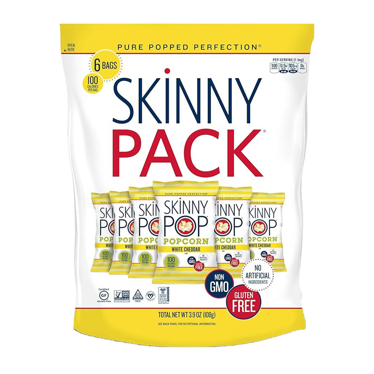 SkinnyPop White Cheddar Whole Grain Popcorn