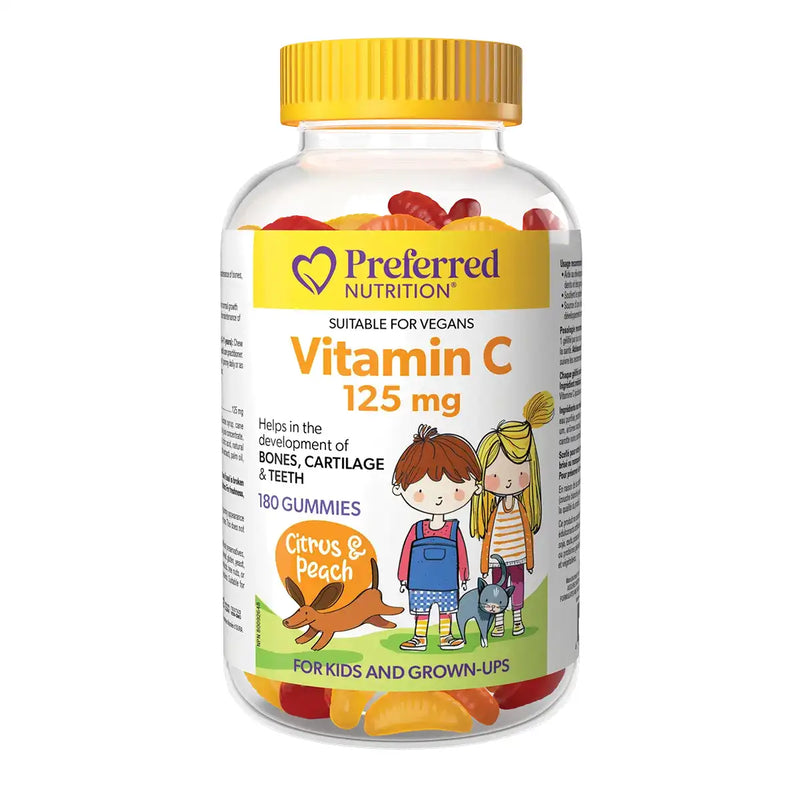 Citrus & Peach Veg Vitamin C Gummies - 125Mg