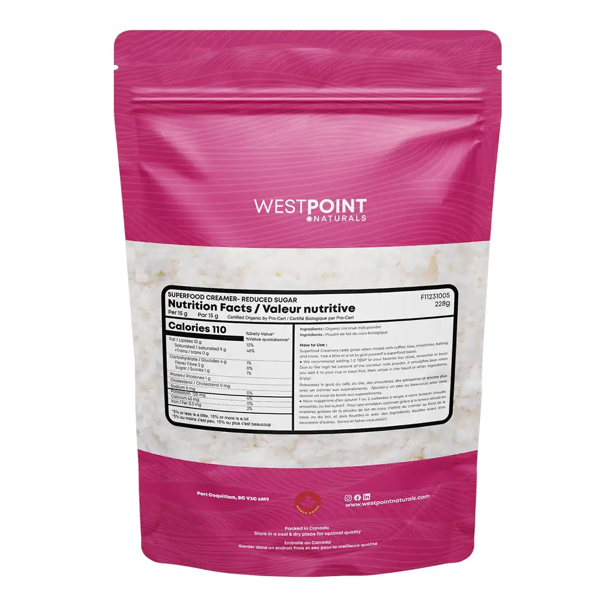 Westpoint Naturals Org Superfood Creamer - Reduced Sugar