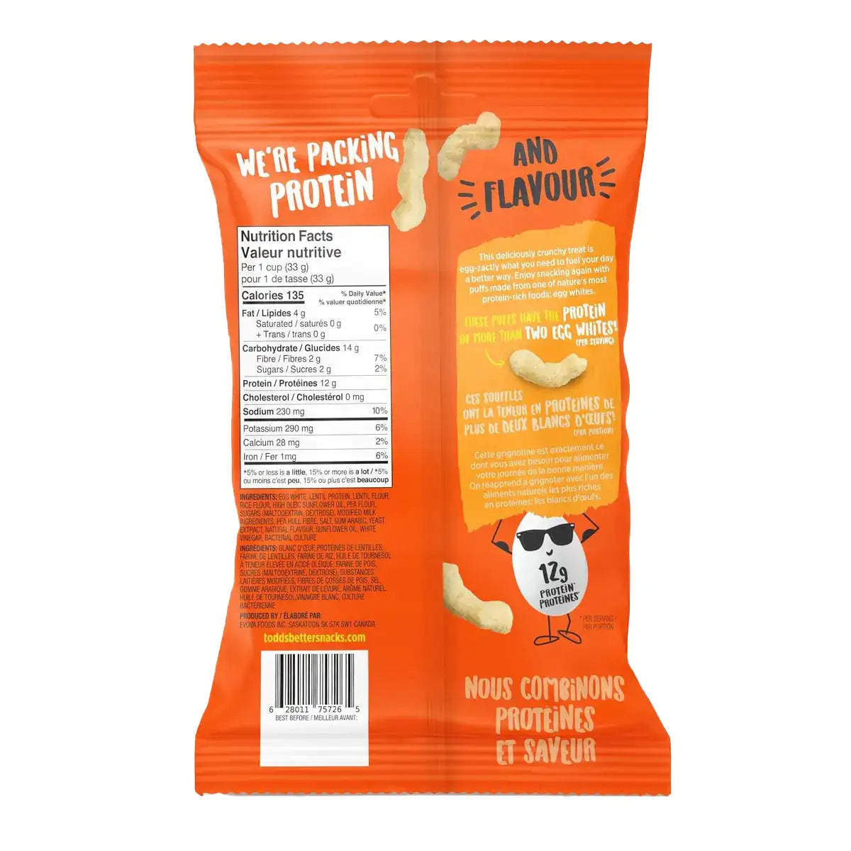 Todd's White Cheddar Egg-Cellent Protein Puffs