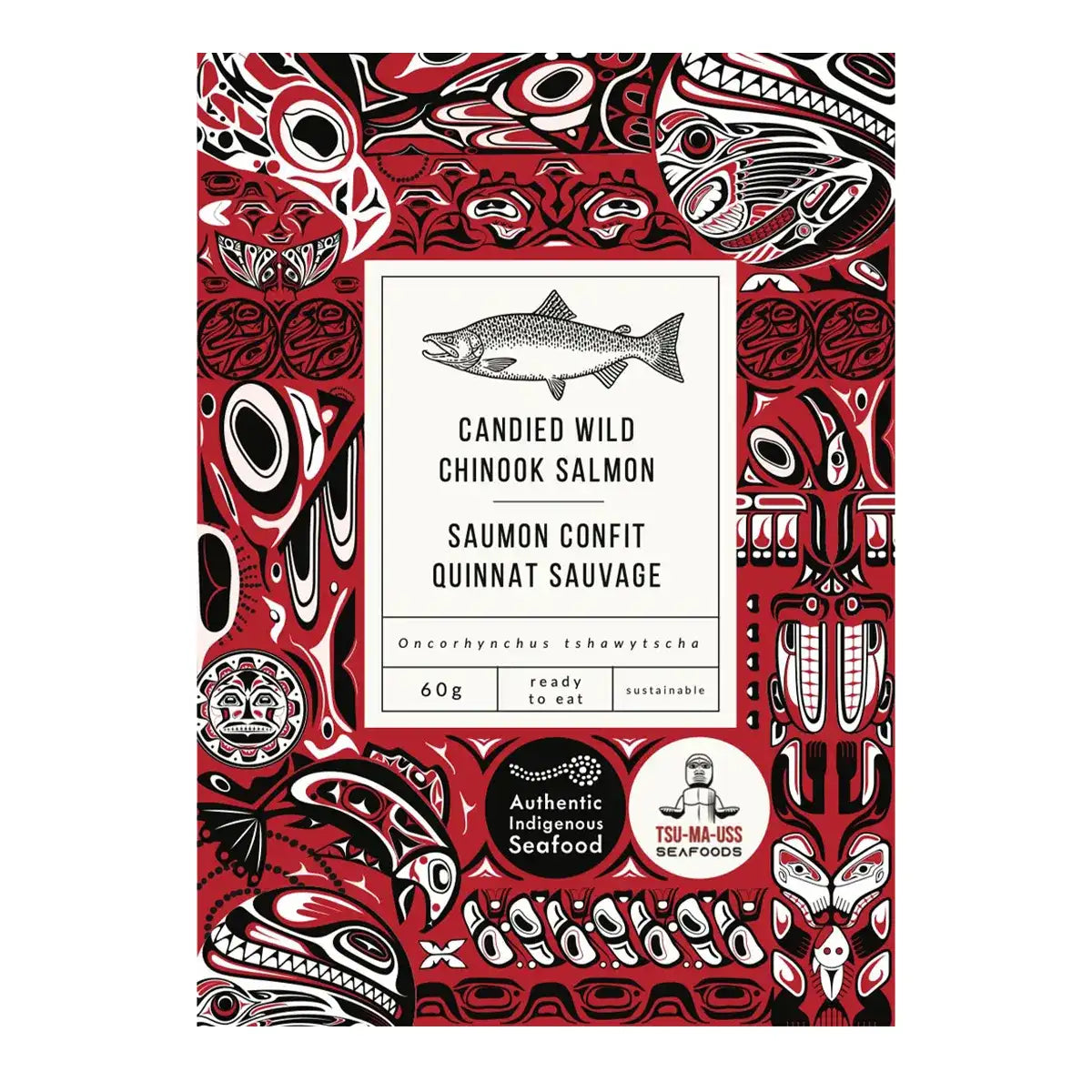 Authentic Indigenous Seafood Candied Wild Chinook Salmon Jerky