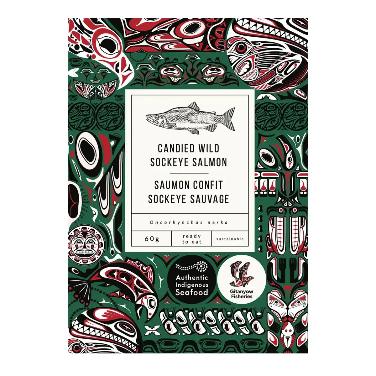 Authentic Indigenous Seafood Candied Wild Sockeye Salmon Jerky