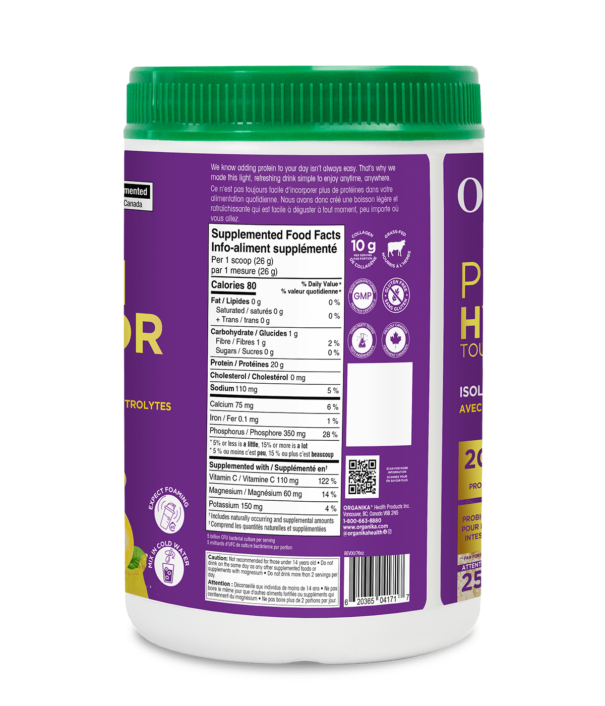 Organika Classic Lemonade All Day Protein Hydrator