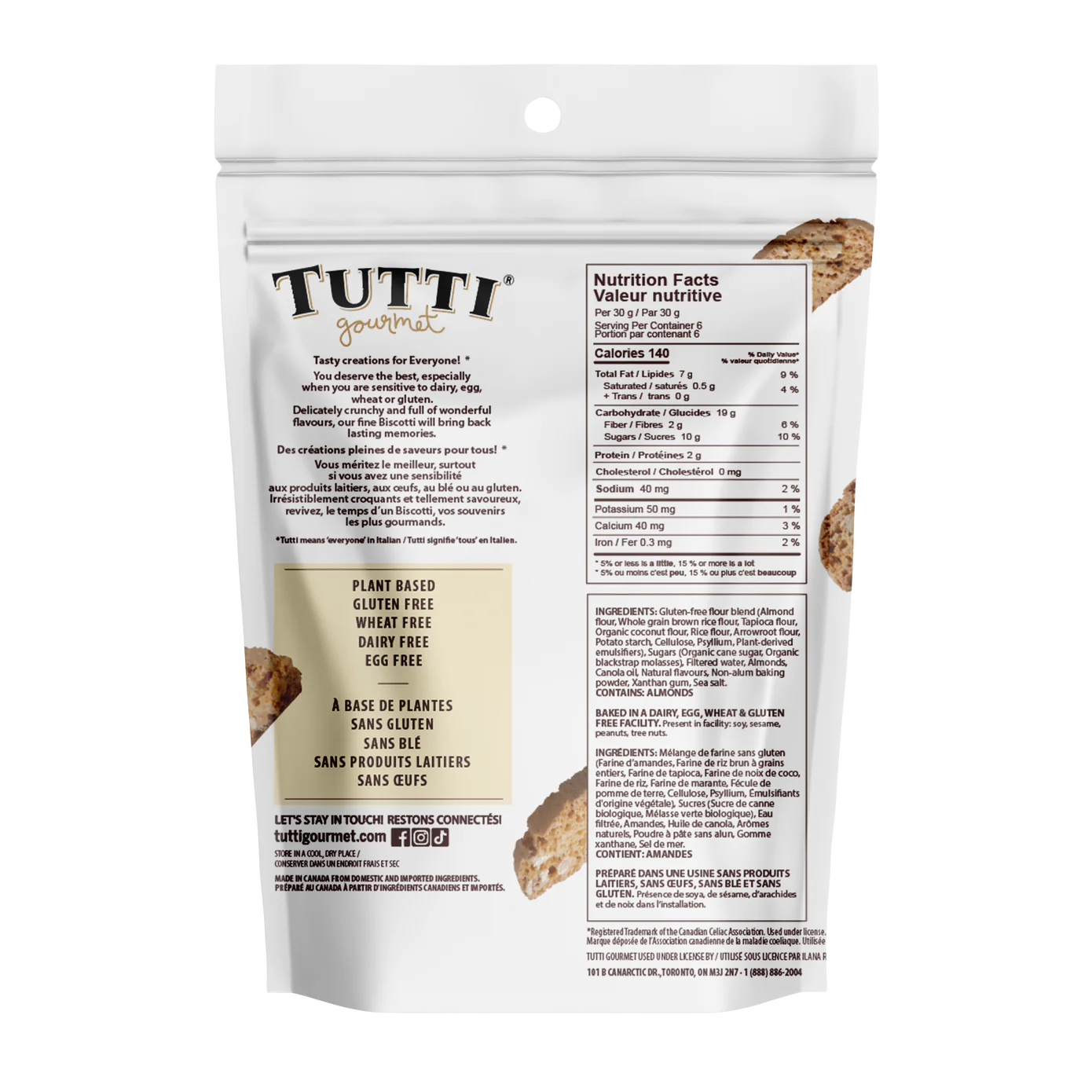 Tutti Gourmet Gluten-Free Almond Biscotti