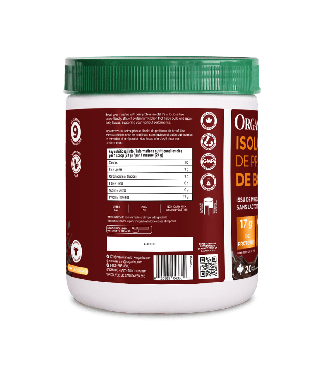 Organika Beef Protein Isolate- Dark Chocolate