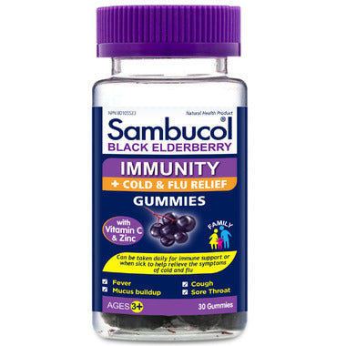 Sambucol Black Elderberry Immunity + Cold & Flu Relief Gummies