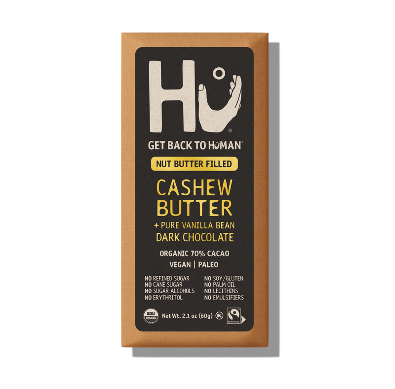 Organic Cashew Butter + Pure Vanilla Bean Dark Chocolate Bar