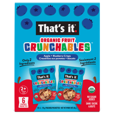 That's it. Organic Apple + Blueberry Crisps Fruit Crunchables