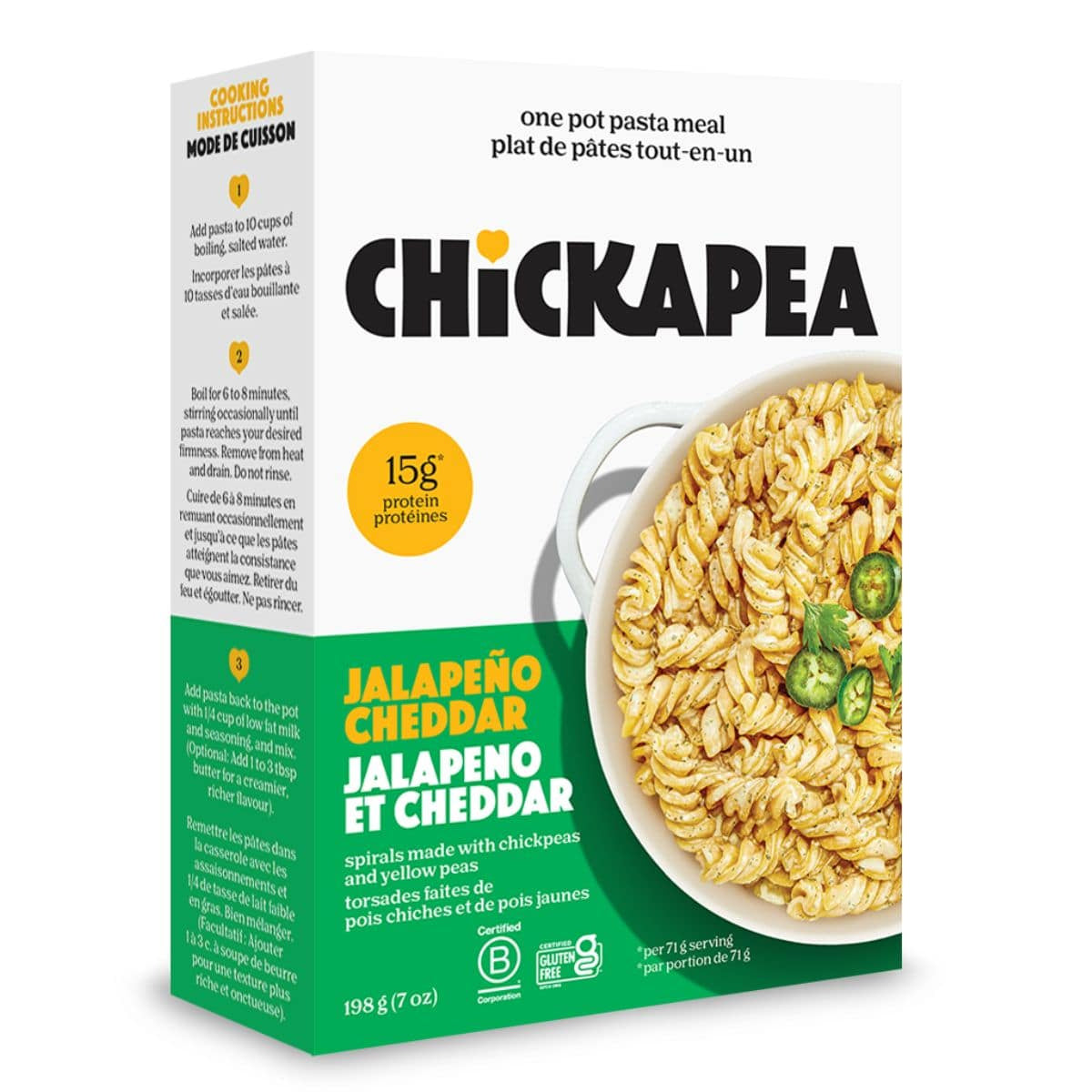 Chickapea Hoppin' Jalapeno Cheddar Chickpea Pasta