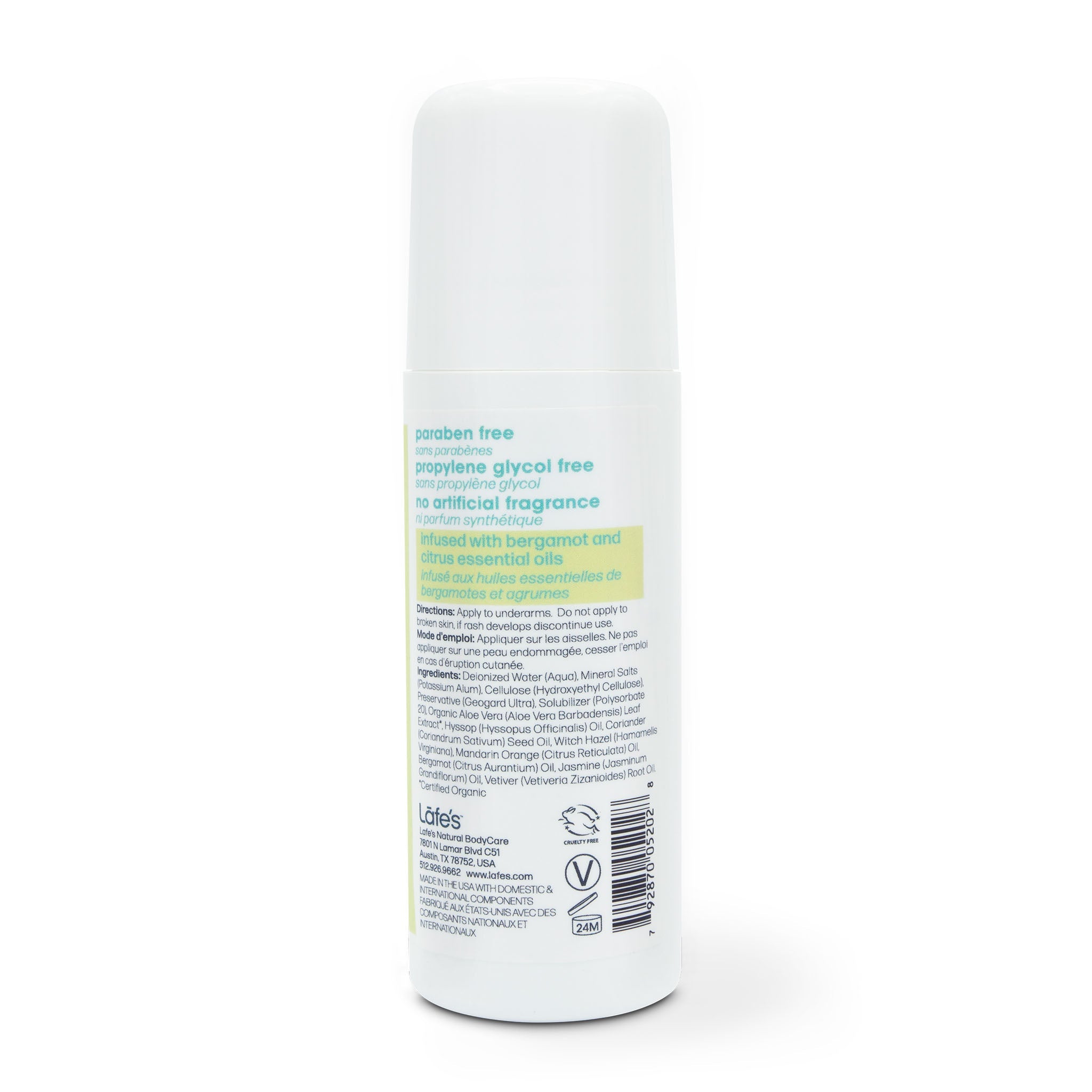Citrus + Bergamot Roll On Deodorant