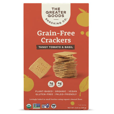 Organic Vegan Grain-Free Tangy Tomato & Basil Crackers