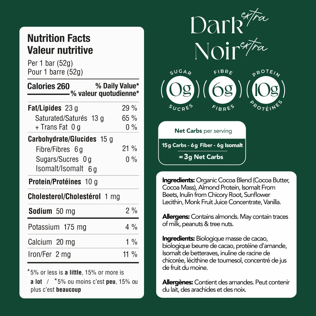 Zoraw 72% Extra Dark Chocolate Bar with Almond Protein