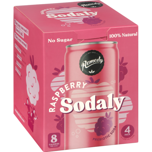 Remedy Kombucha Raspberry Sodaly Four Pack