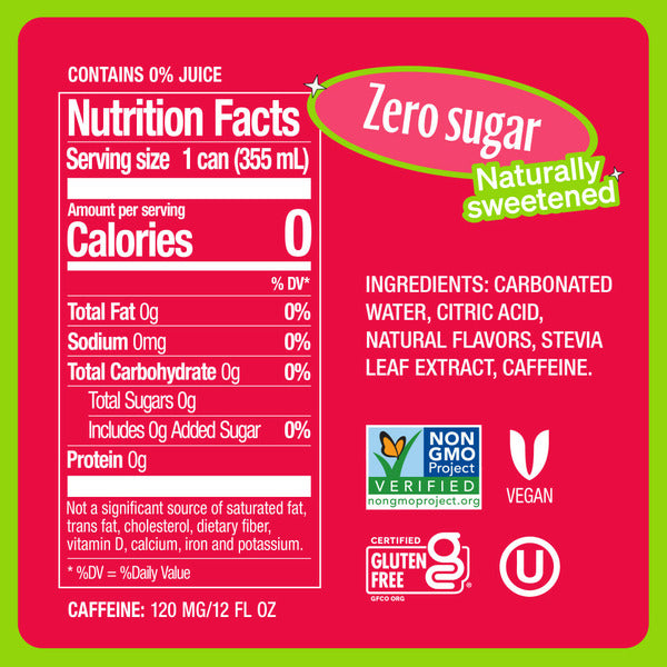 Zevia Strawberry Kiwi Zero Sugar Energy Drink