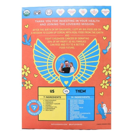Lovebird Organic Grain-Free Cinnamon-O's Cereal