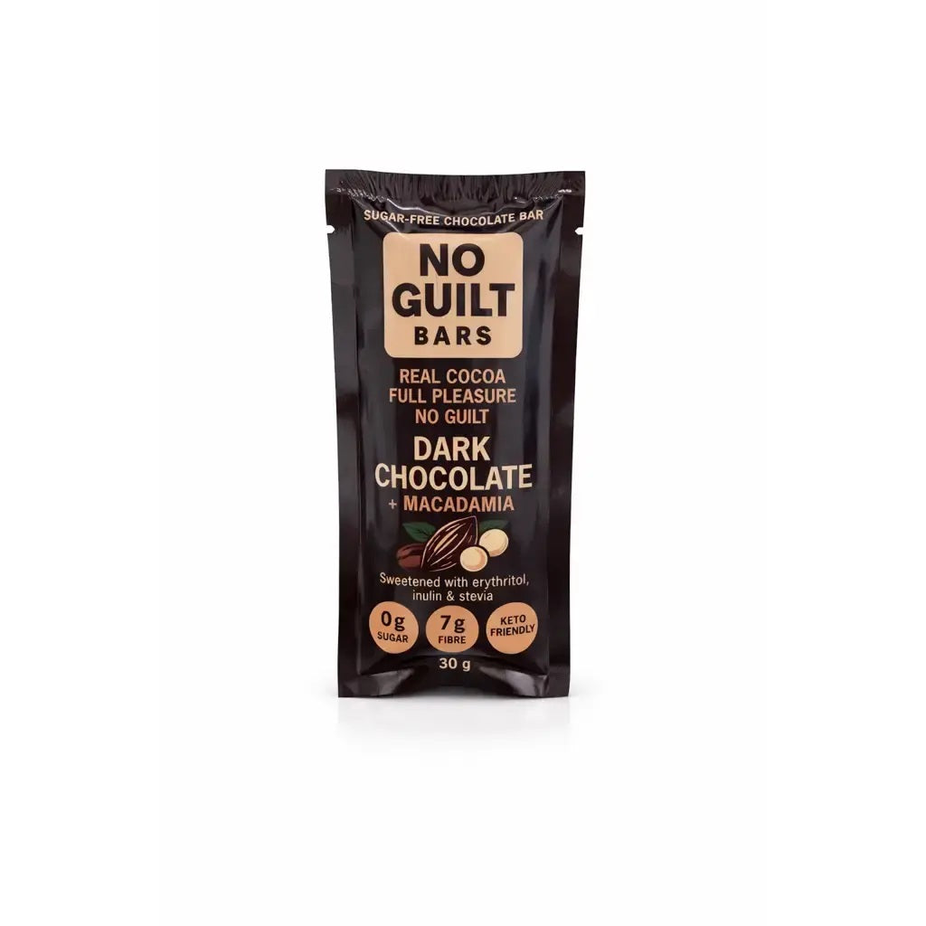 No Guilt Dark Chocolate + Macadamia Bar
