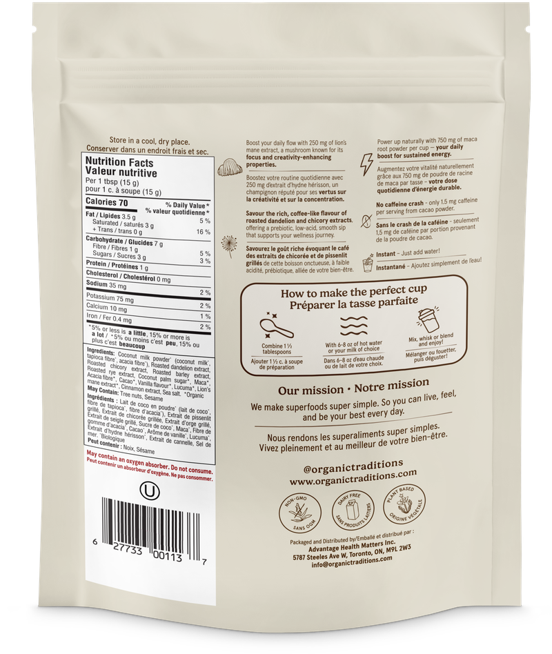 Organic Traditions Mind Fuel Instant Herbal Mushroom Beverage