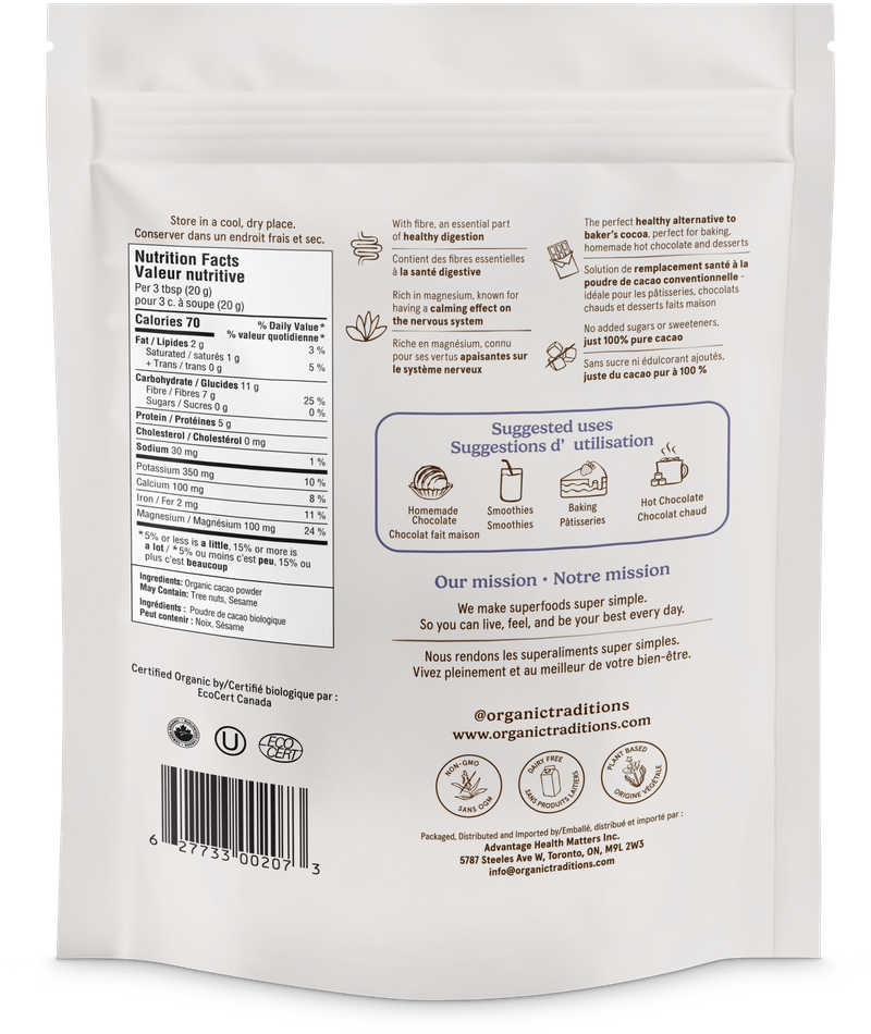 Organic Traditions Organic Cacao Powder
