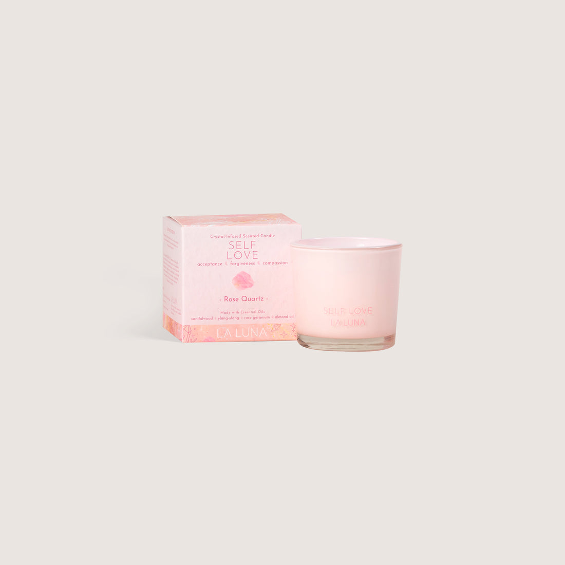 La Luna Self Love Rose Quartz Candle