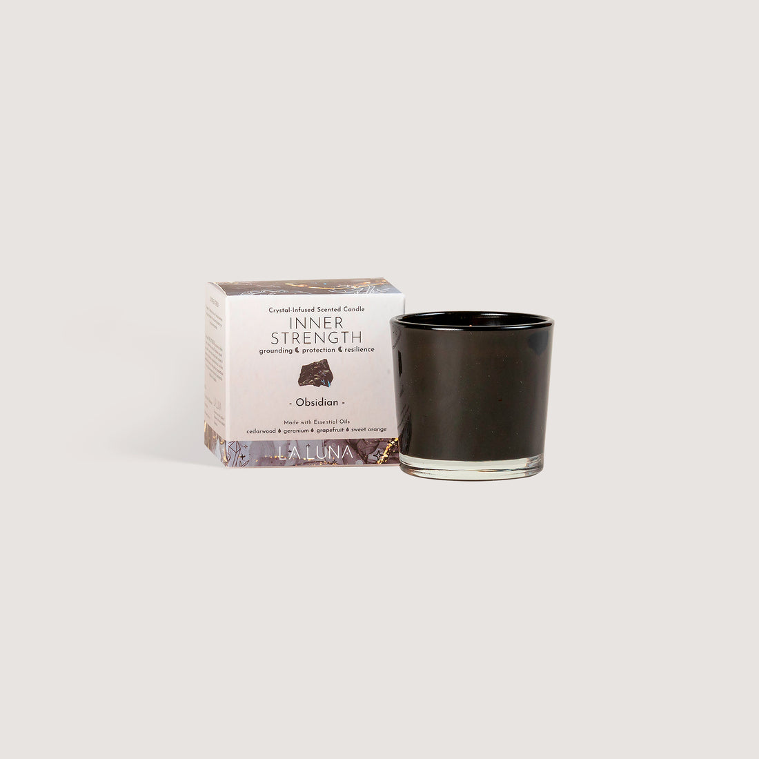 La Luna Inner Strength Obsidian Candle