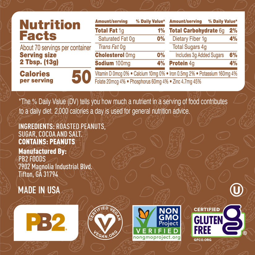 Pb2 Powdered Chocolate Peanut Butter
