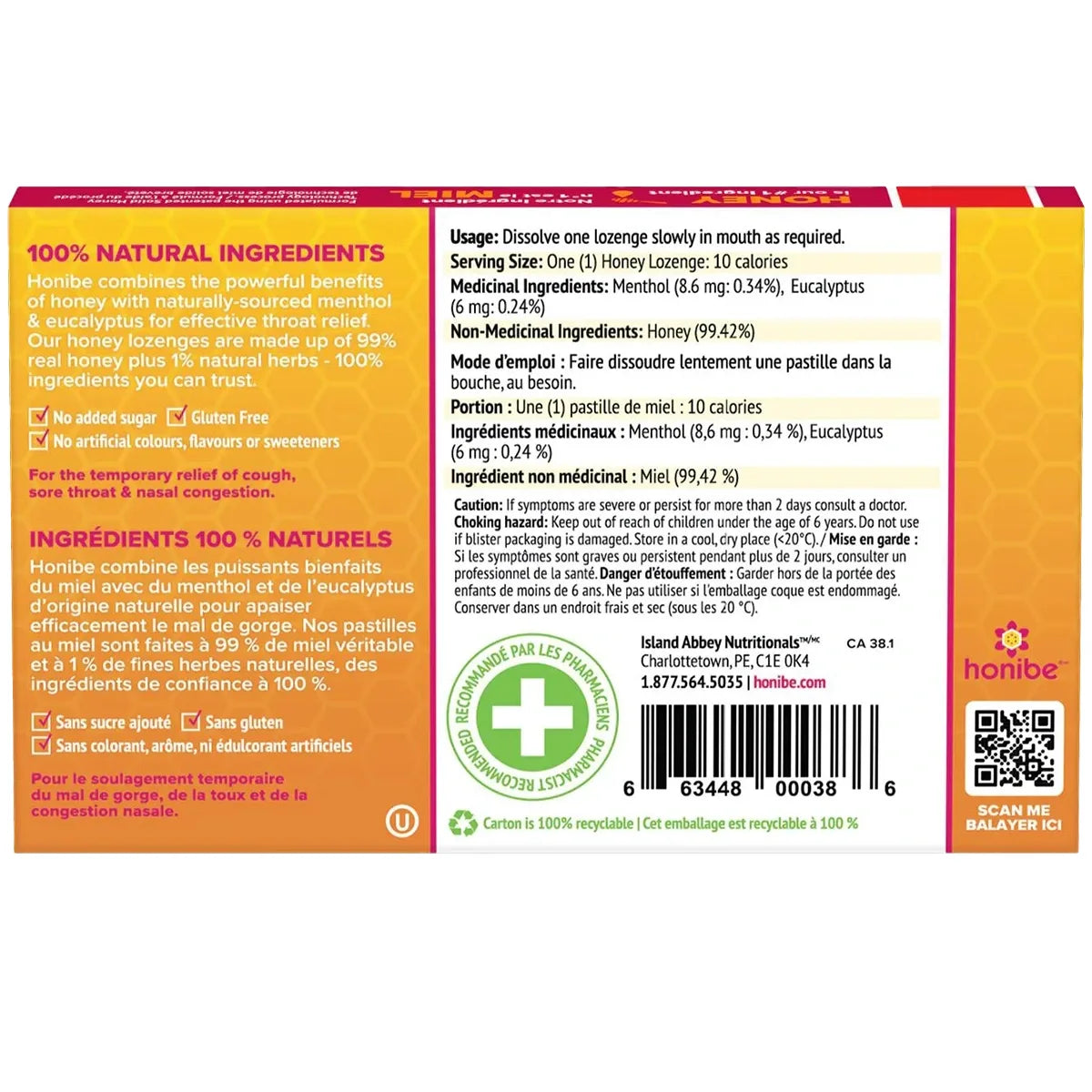 Honibe Honey Lozenges With Eucalyptus