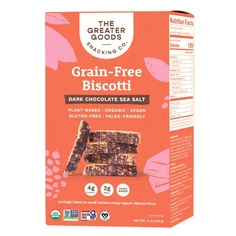 Organic Vegan Grain-Free Dark Chocolate Sea Salt Biscotti