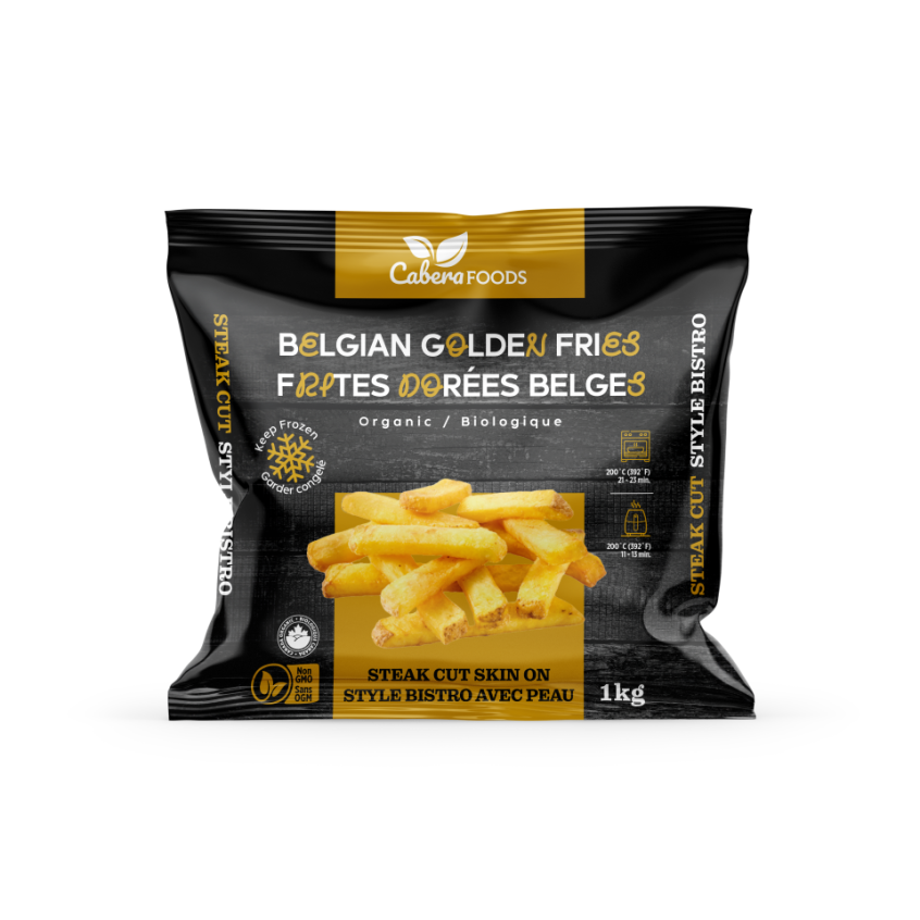 Organic Steak Cut Skin On Belgian Golden Fries