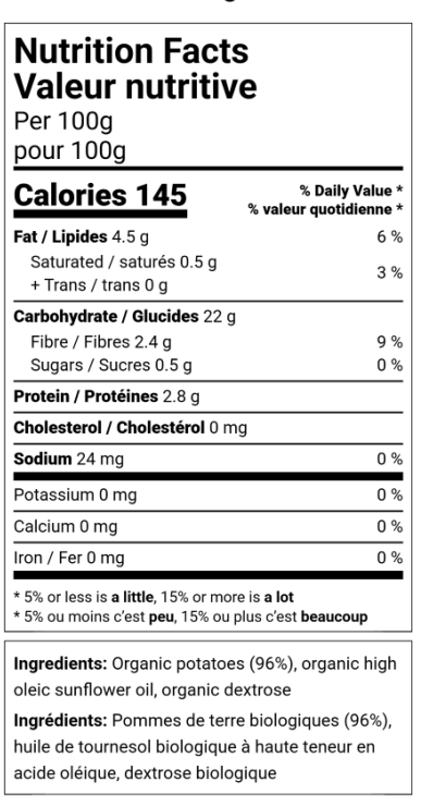 Organic Straight-cut Belgian Fries