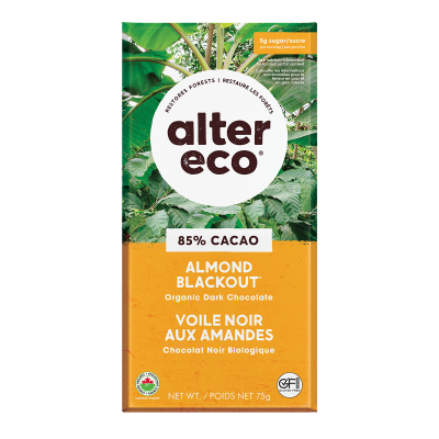Organic 85% Cacao Almond Blackout Dark Chocolate